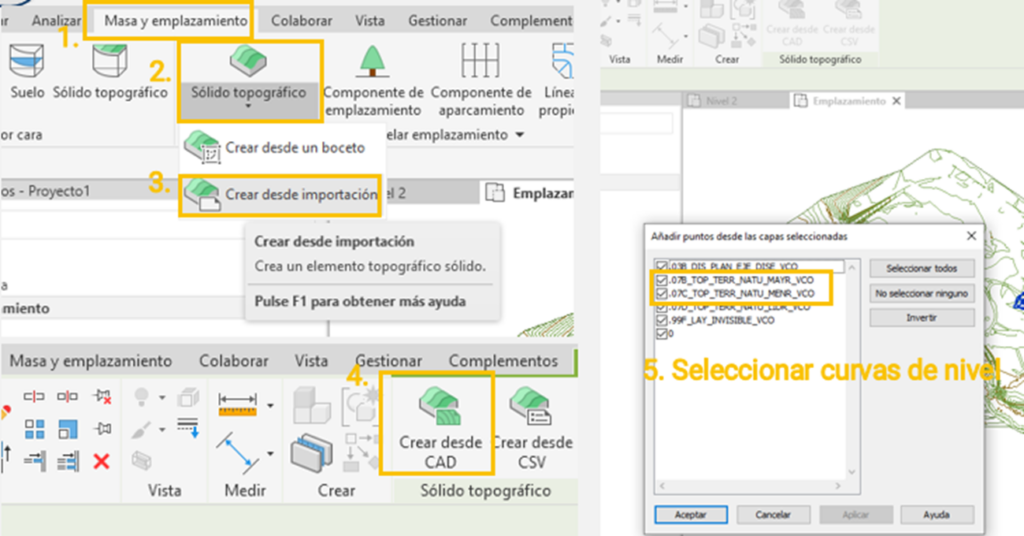Importar topografia revit